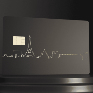 Metal Bank Card - Paris Skyline